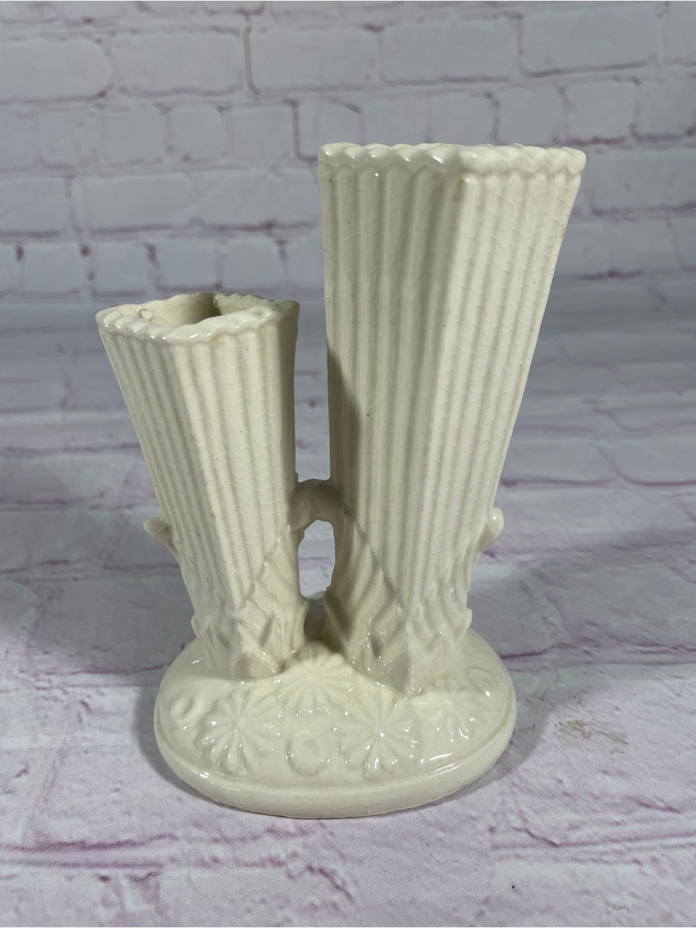 Vintage Double Gladiola Ceramic Flower Vase Made in Japan